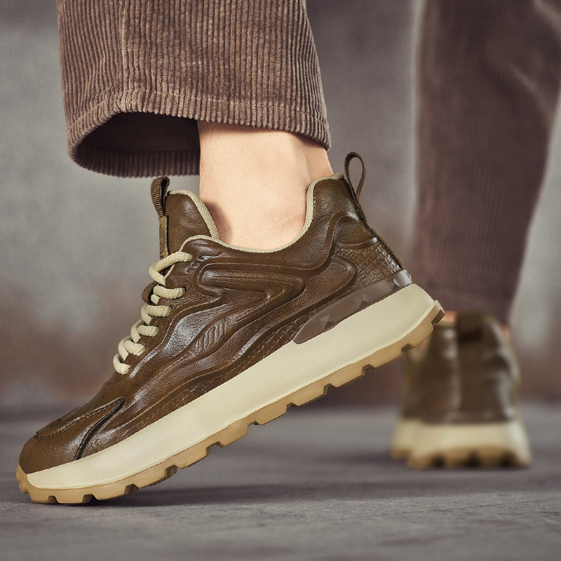 Comfortable Soft Bottom Waterproof Leather Surface Sports Casual Shoes foto 4