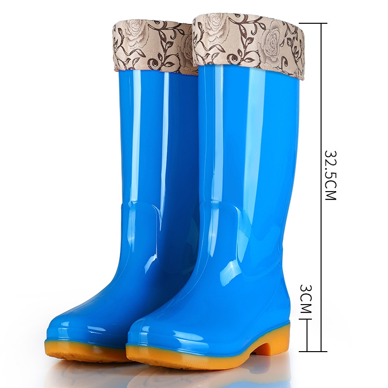 Women's Rain Boots Mid-high Tube Fashion Velvet Padded Thick Rain Boots Warm Winter Rain Boots Non-slip Adult foto 5