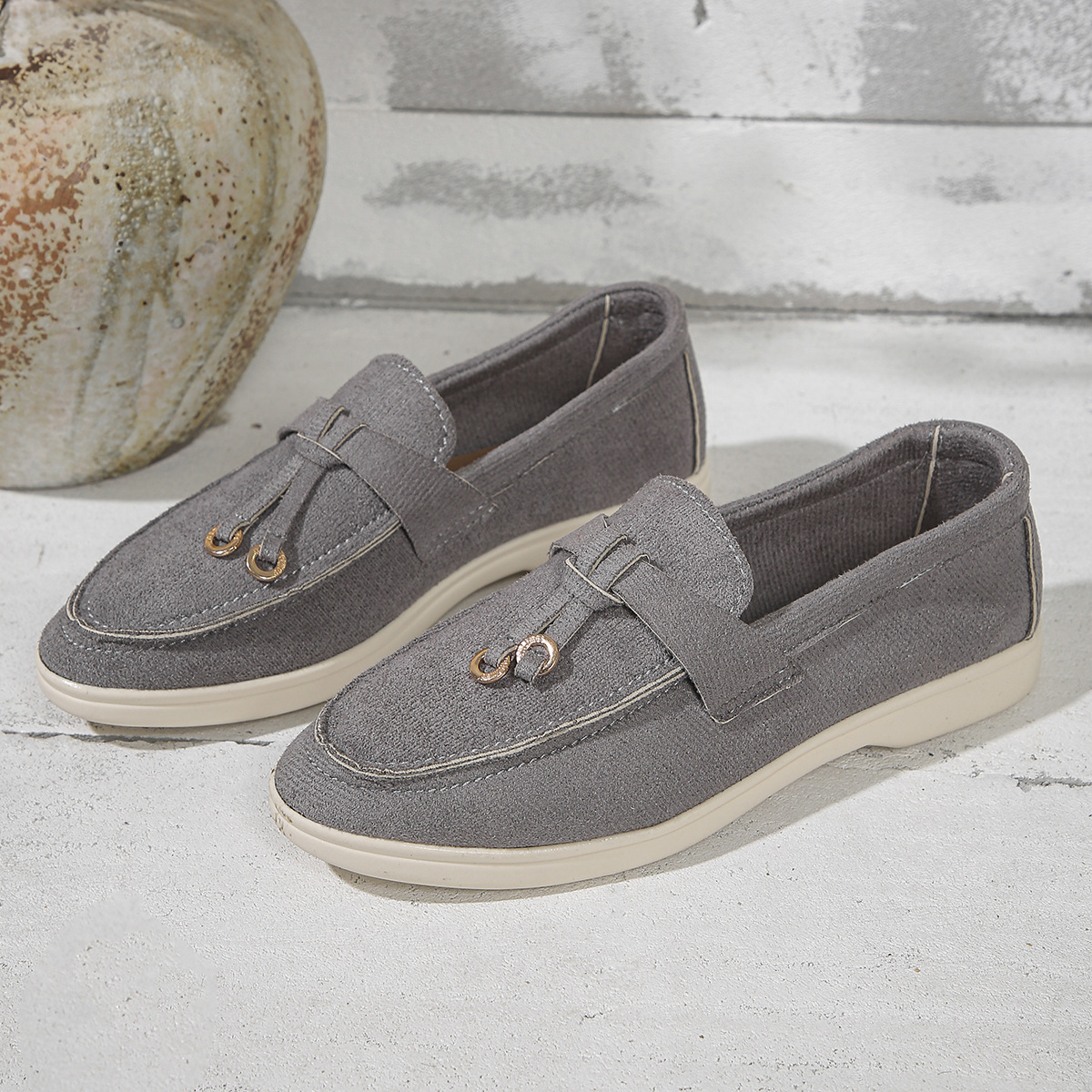 Plus Size Women's Round Toe Slip-on Peas Casual Shoes foto 3
