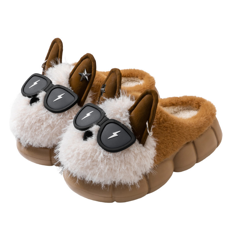 Women's Thick-soled Non-slip Cute Puppy Cotton Slippers foto 5