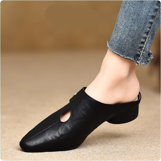 Women's Slip-on Slippers With Hand-stitched Pattern Made From First-layer Sheepskin foto 2