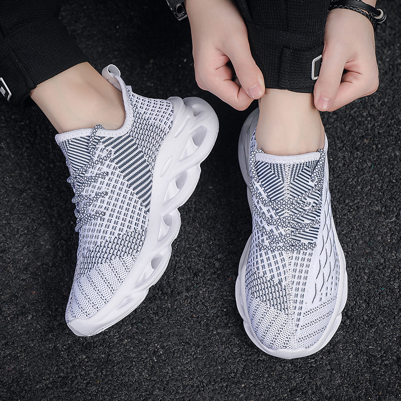 Fly Woven Mesh Sports Men's Coconut Shoes foto 2