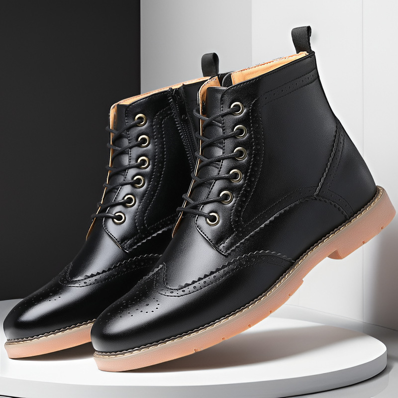 Men's High-top Business Casual Leather Shoes British Martin Boots foto 5