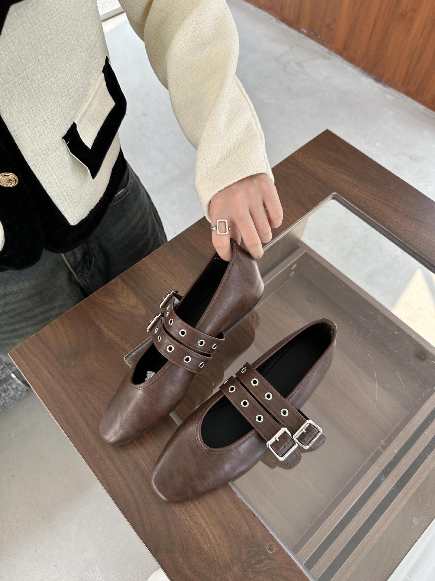 French-style Vintage Flat Height-increasing Womens Shoes foto 5