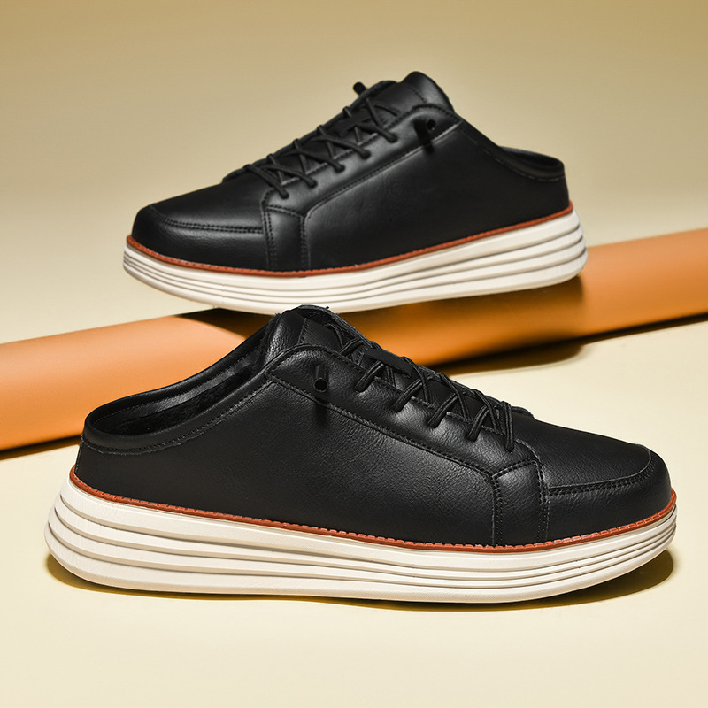 Mens Casual Lace-up Thermal Fleece-lined Chunky-soled Cotton Shoes foto 2