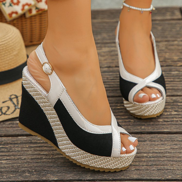 Plus-size Fish-mouth Wedge Sandals With A Designer-inspired Thick Sole foto 5
