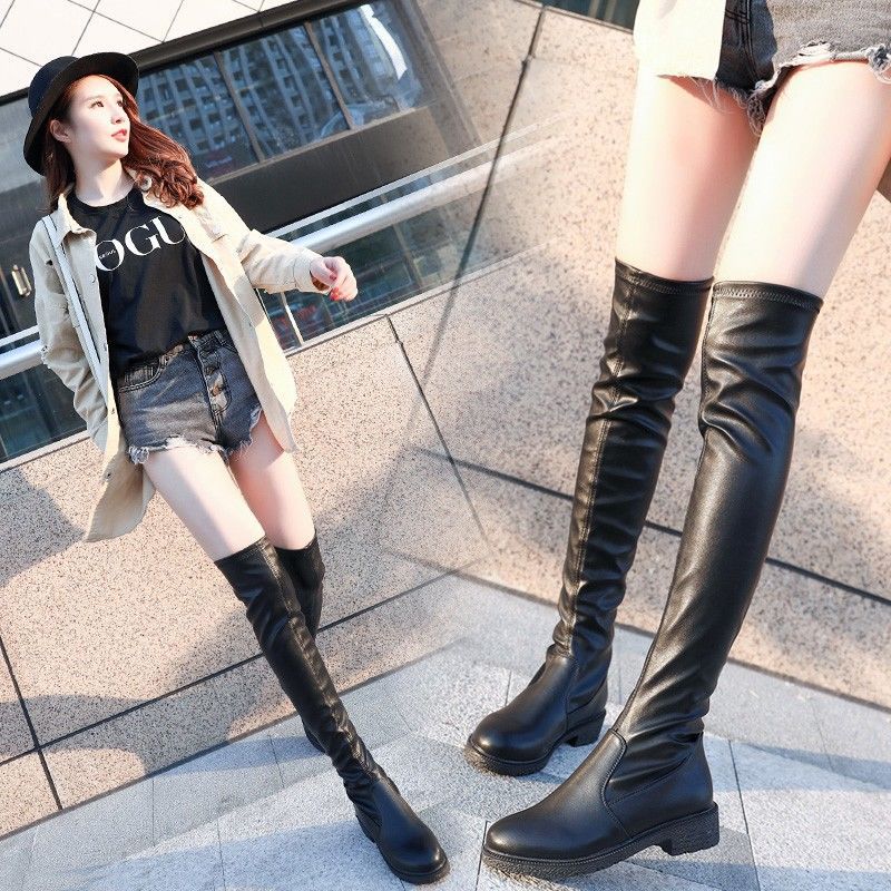 Women's Over The Knee Stretch Low Heel Chunky Heel Boots foto 5