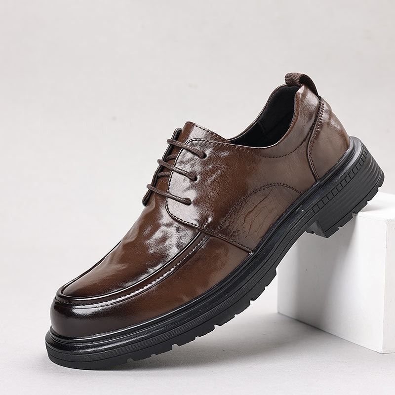 Leisure Chunky-soled Elevating Leather Shoes foto 5