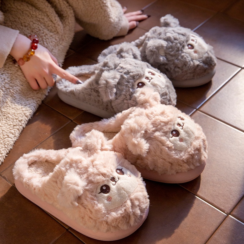 Cute, Non-slip, Warm, And Thick-soled Plush Slippers foto 2