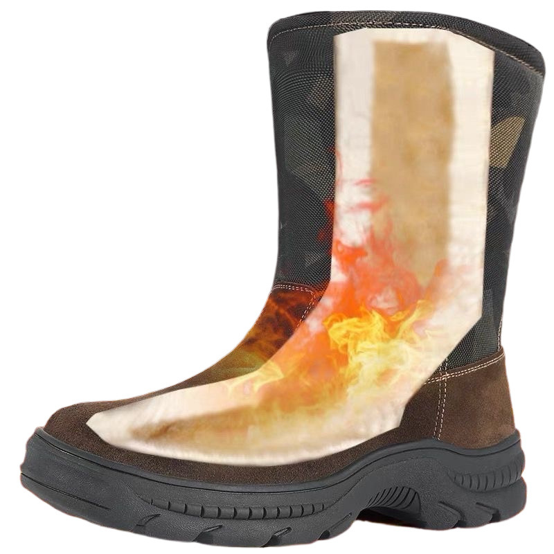 Snow Boots Men's Fur Integrated High-top Long Tube Big Cotton Shoes foto 5