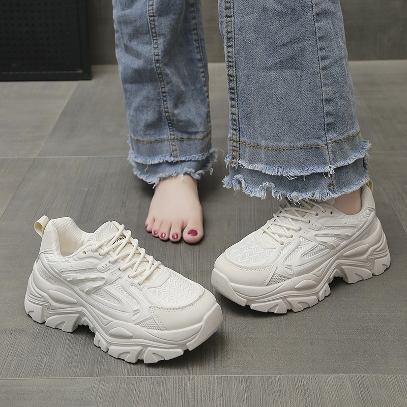 Women's Thick Bottom Breathable White Shoes foto 4