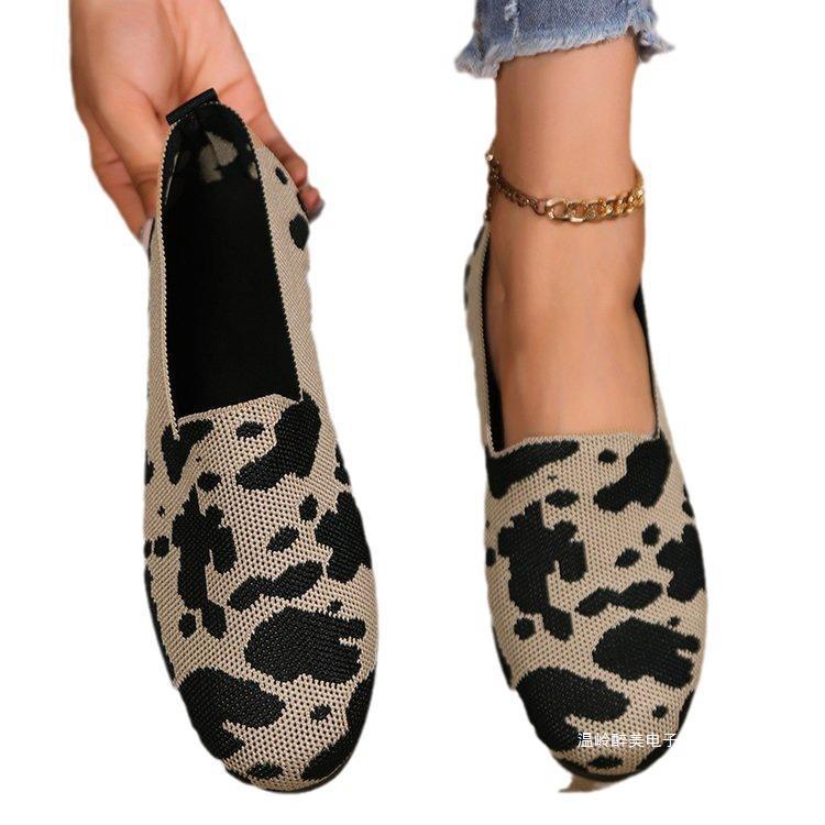 European And American Foreign Trade Plus Size Knit Breathable Low-top Shoes Women foto 2
