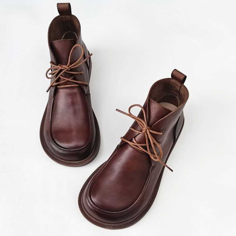 Big Toe Ankle Boots Pure Leather High-top Women's Shoes foto 5