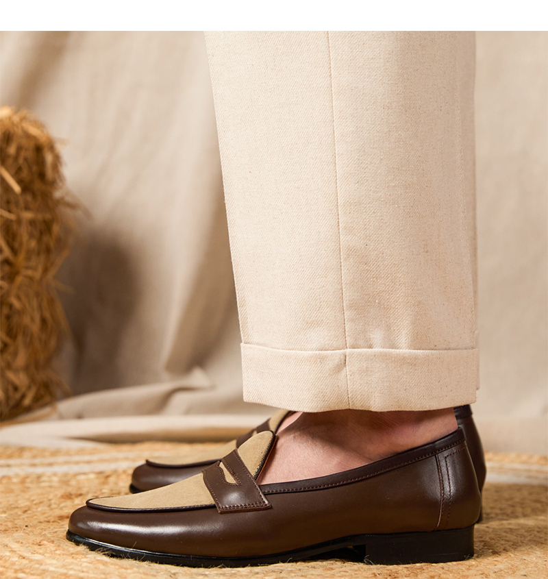 Loafers Belgium Champagne British Style Casual foto 4