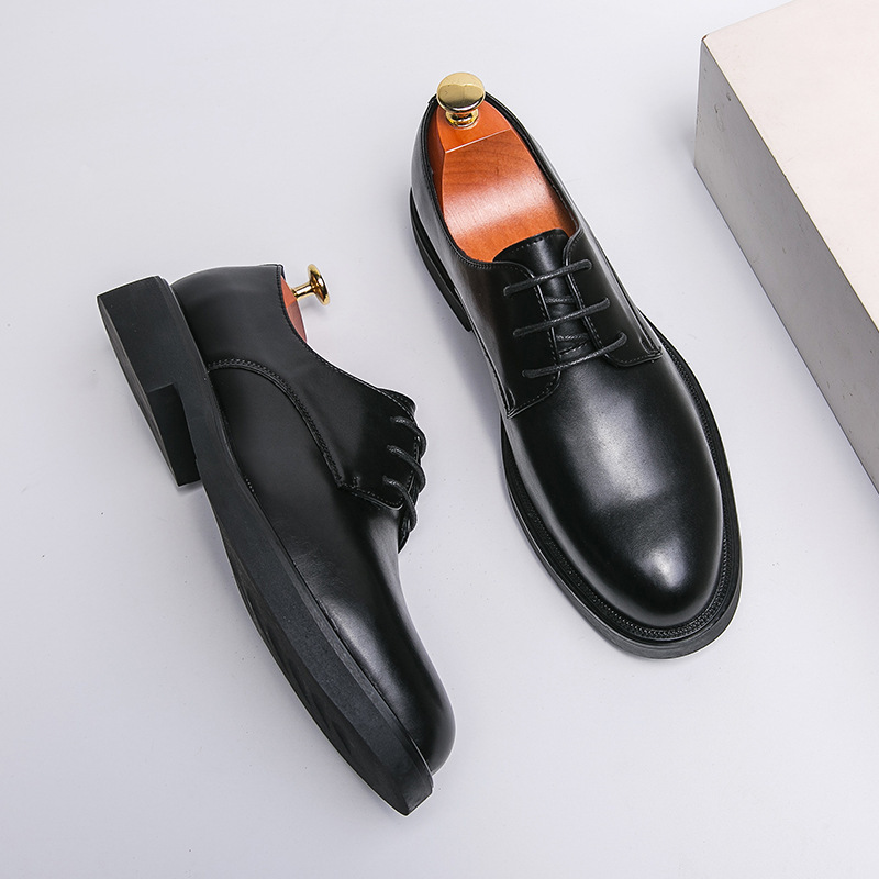 Men's British-style Korean-style Business Leather Shoes foto 2