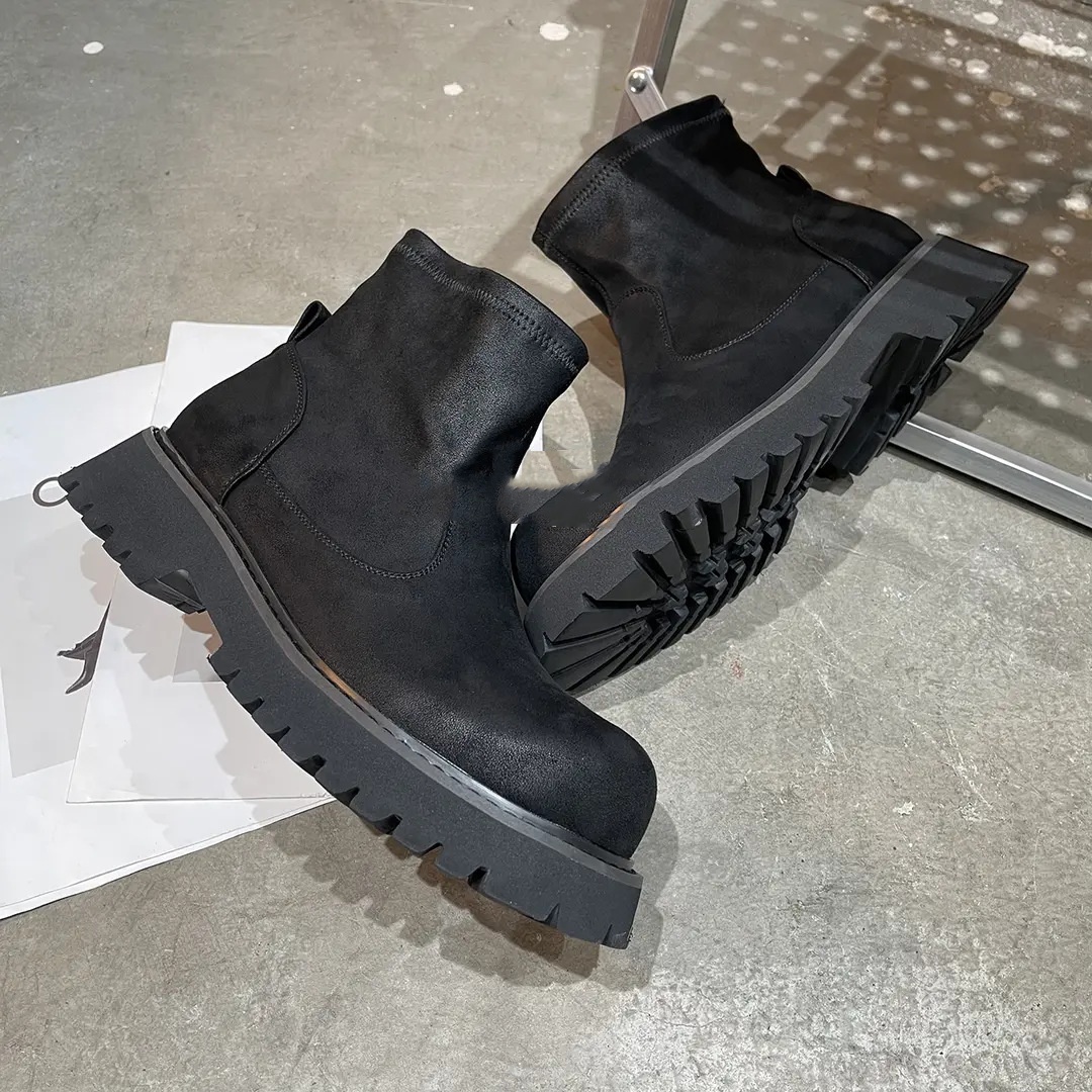 Genuine Leather Shoes Men's Retro Distressed Suede Chelsea Boots foto 4