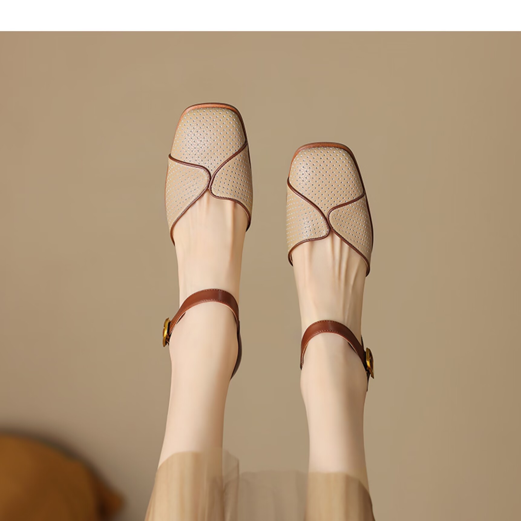 Closed-toe Sandals For Women Mid-heel Perfect With Summer Dresses foto 4