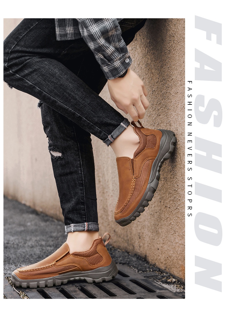 Men's Loafer Casual Business Leather Shoes Plus Size 46 Lightweight Men's Shoes foto 2