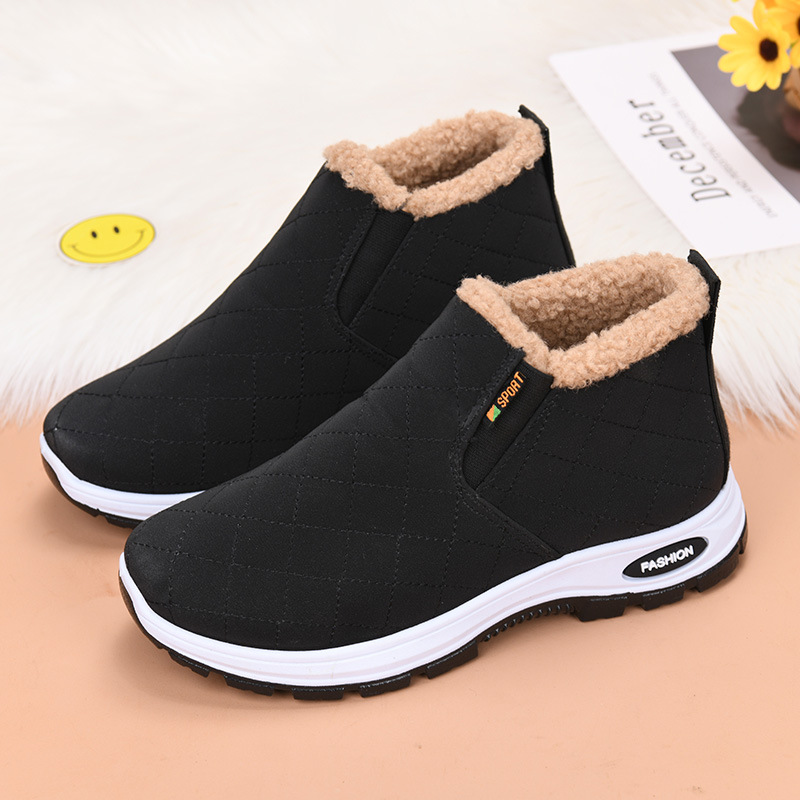 Women's Velvet Thermal Booties Flat Heel foto 4