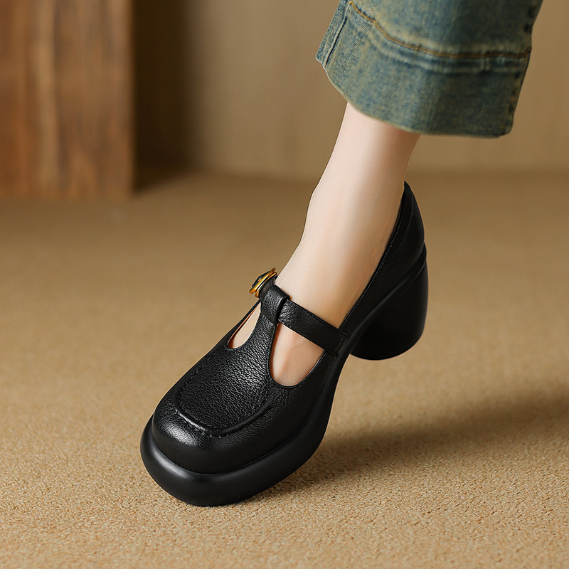 British Style Platform Leather Shoes Women's Leather Low-cut New Spring And Autumn foto 3