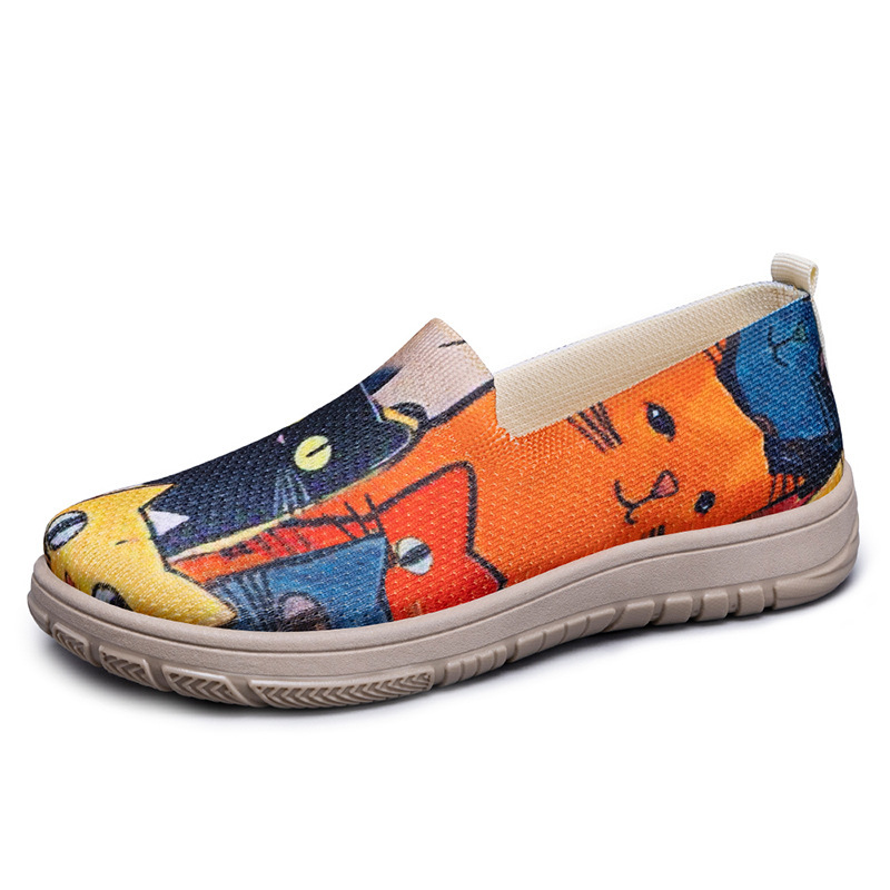 Plus Size Women's Shoes Color-blocking Cloth Shoes Slip-on Pumps foto 2