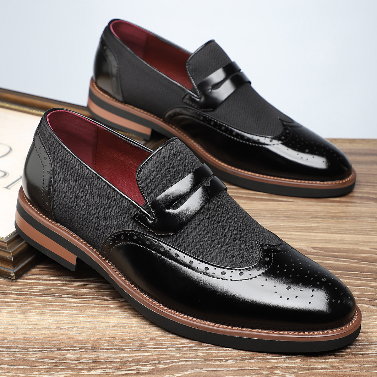 Fashion Personality Male Business Casual Leather Shoes foto 3