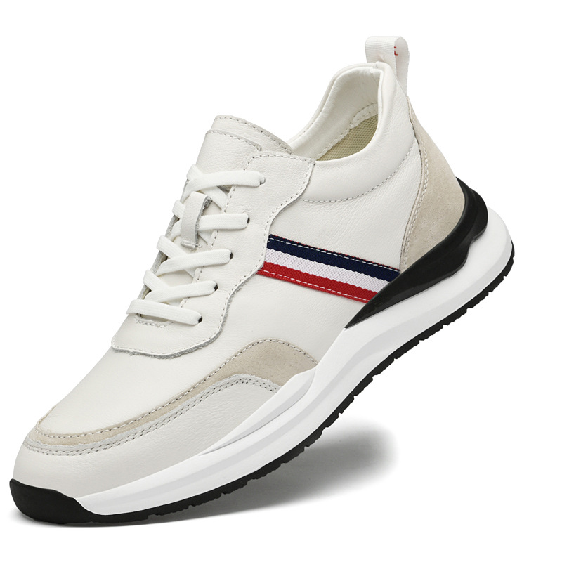 Male Invisibly Heightened Shoes 8cm Platform White Shoes foto 3