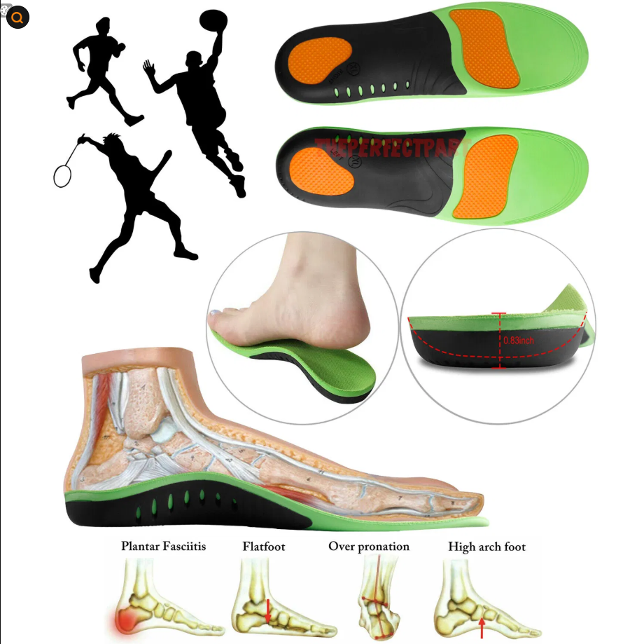 Orthotic Shoe Insoles Inserts Flat Feet High Arch Support For Plantar Fasciitis foto 3