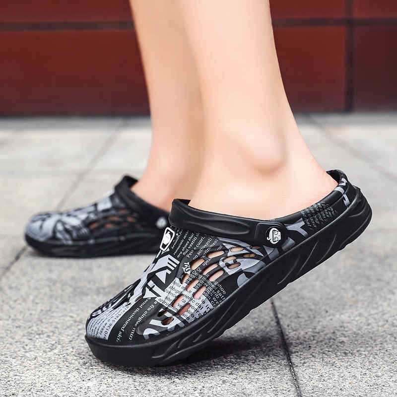 Men's Hole Shoes Plus Size Slippers Toe Cap foto 3