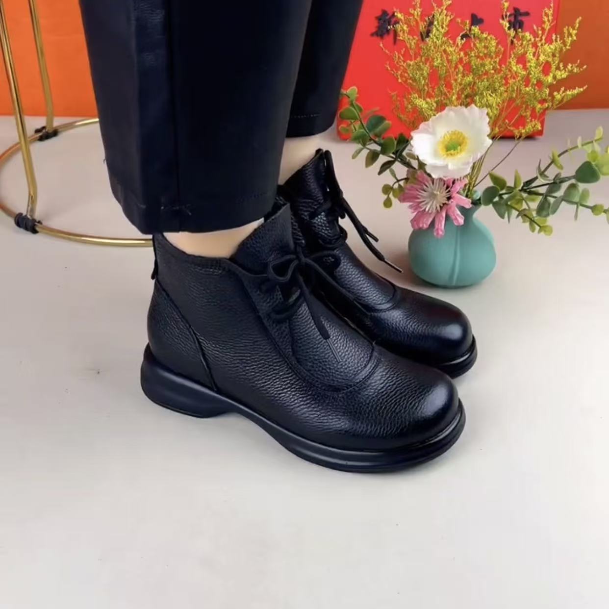 Women's British-style Ankle Boots With Flat foto 2