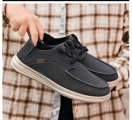 Large Size Canvas Shoes Men's Casual Loafers Old Beijing Cloth foto 2