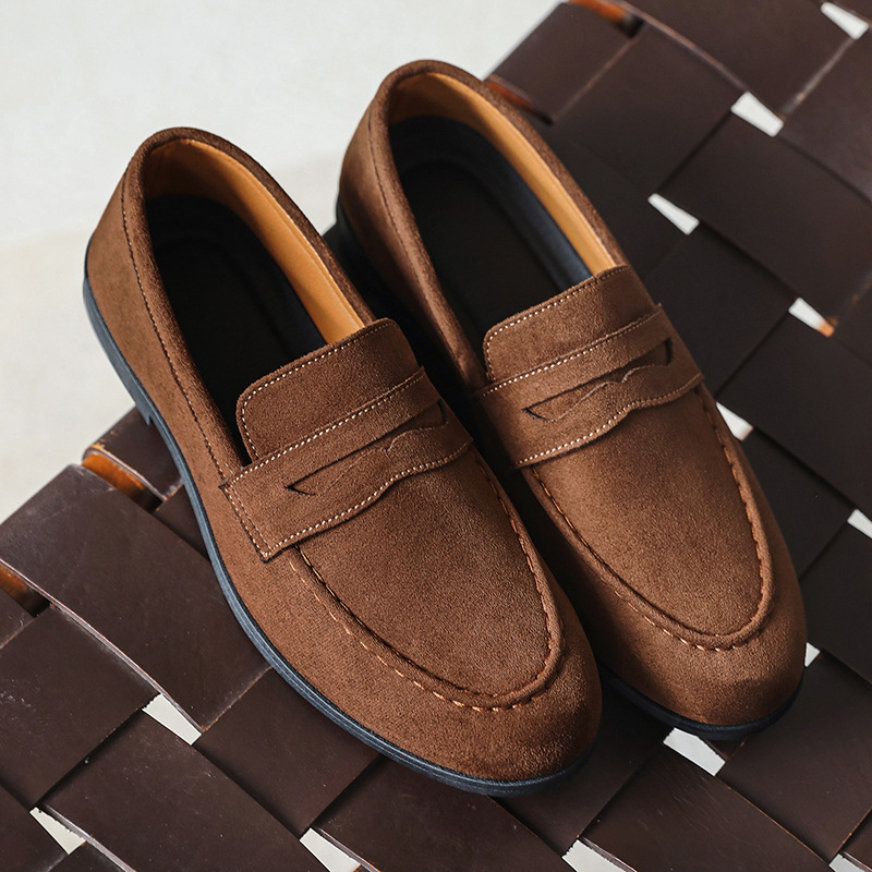 Square Toe Height Increasing Slip-on Loafers Men's Casual Shoes Platform foto 5