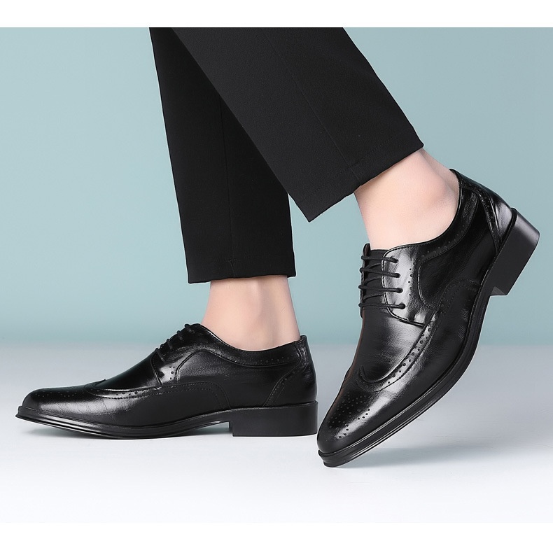 Block Carved Casual Leather Shoes For Men foto 2