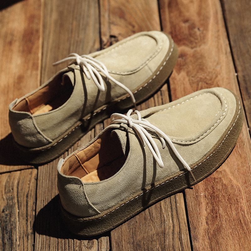 Versatile Suede Sneakers In British Style Made From Genuine Leather foto 3