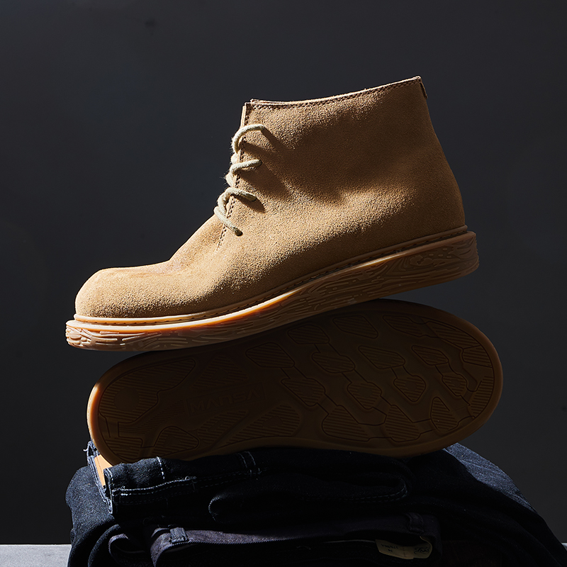 Imported Waterproof Suede Cowhide Desert Boots Men's Outdoor Worker foto 2