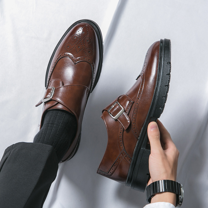 Youth Leather Shoes Breathable One Pedal Men's Business Casual foto 2