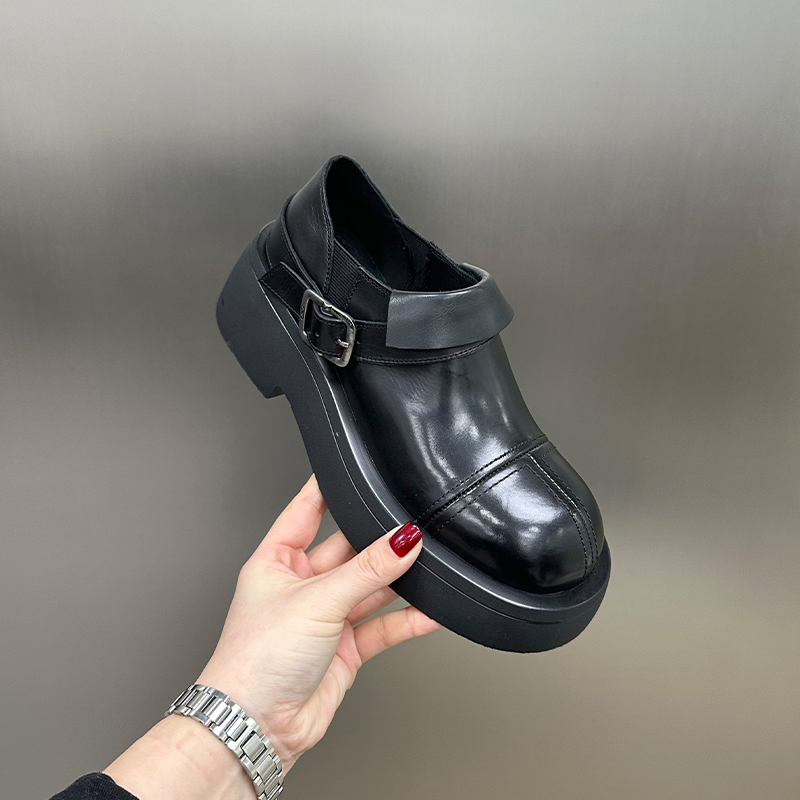 Spring High-Heel Chunky-Heel British-Style Elevating Fashion Pumps foto 5