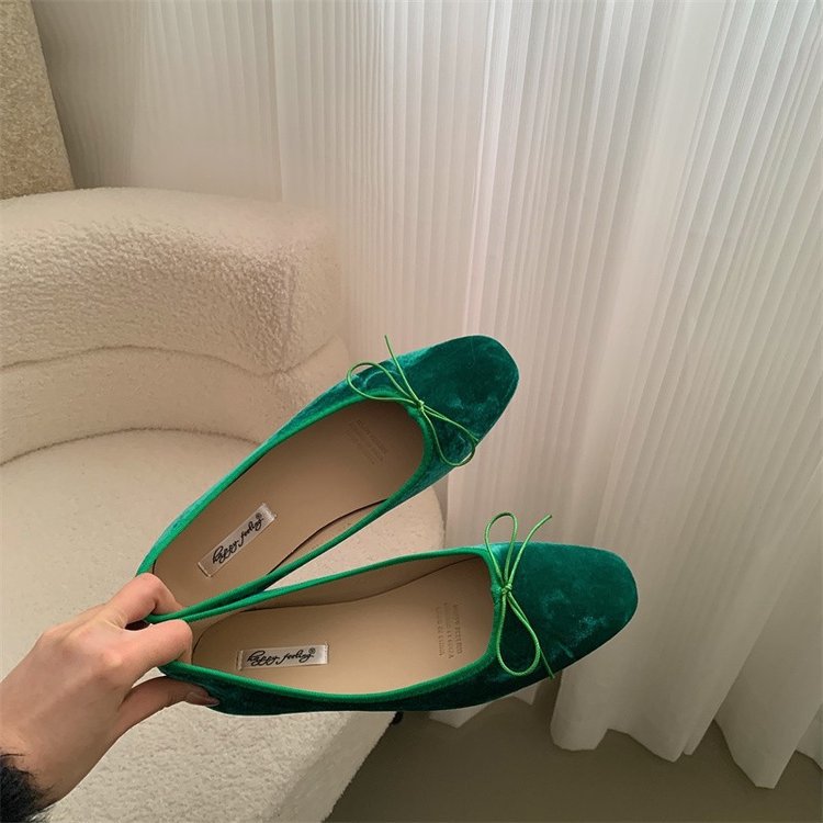 Women's Bow Solid Color French Flat Low-cut Shoes foto 2