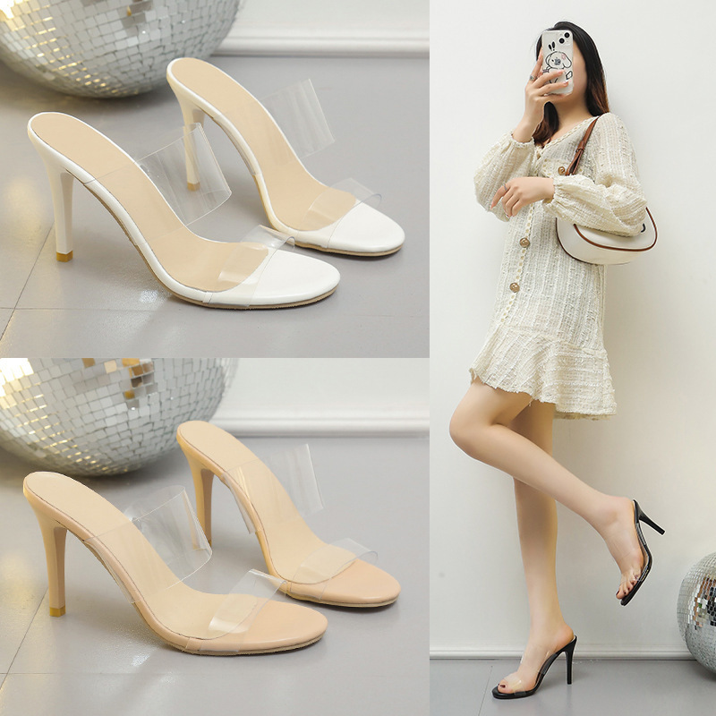 Large Size Summer Nude Stiletto Heel Fairy Style Skin Color Sandals foto 3