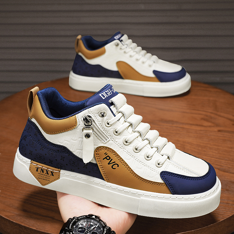 High-top Slip-on Board Shoes Teenagers Soft Bottom Waterproof Leather Shoes foto 3
