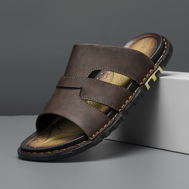 Mens Plus-Size Business Soft-Soled Handmade Slippers foto 5