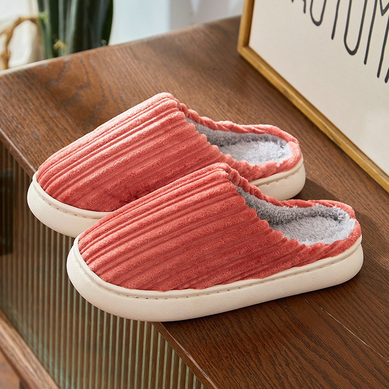 Indoor Warm Poop Feeling Plush Antislip Cotton Slippers foto 5