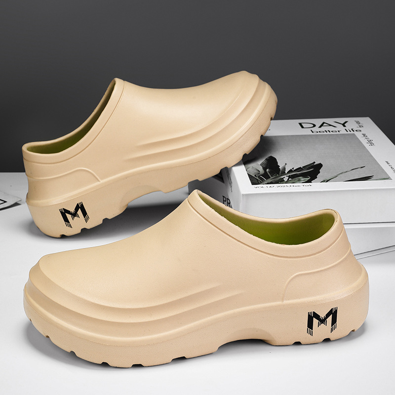 Fashion Men's Labor Protection Shoes EVA Lightweight Oil-proof Waterproof Chef Shoes foto 3