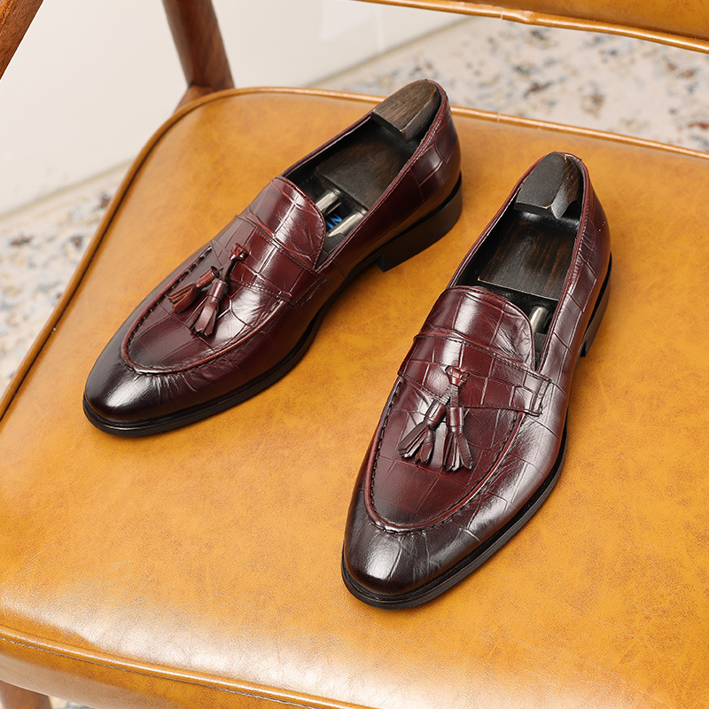 Slip On Leather Shoes Male foto 2