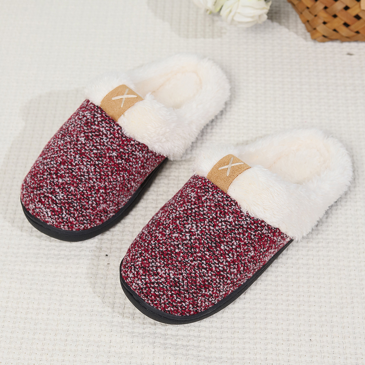 Fluffy Slippers Home Indoor Warm Thick-soled Cotton Slippers foto 2