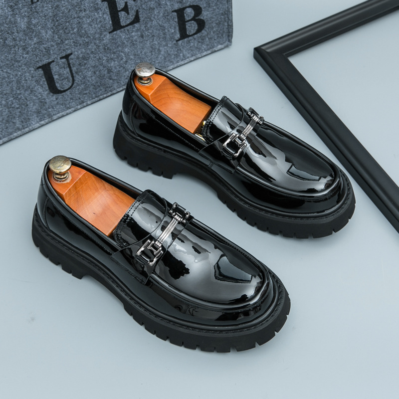 Men's Slip On Platform Youth Leisure Doug Leather Shoes foto 2
