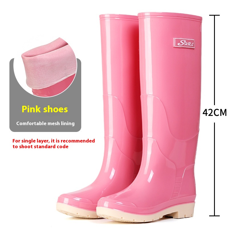 Fleece-lined Warm Length Waterproof Rain Boots