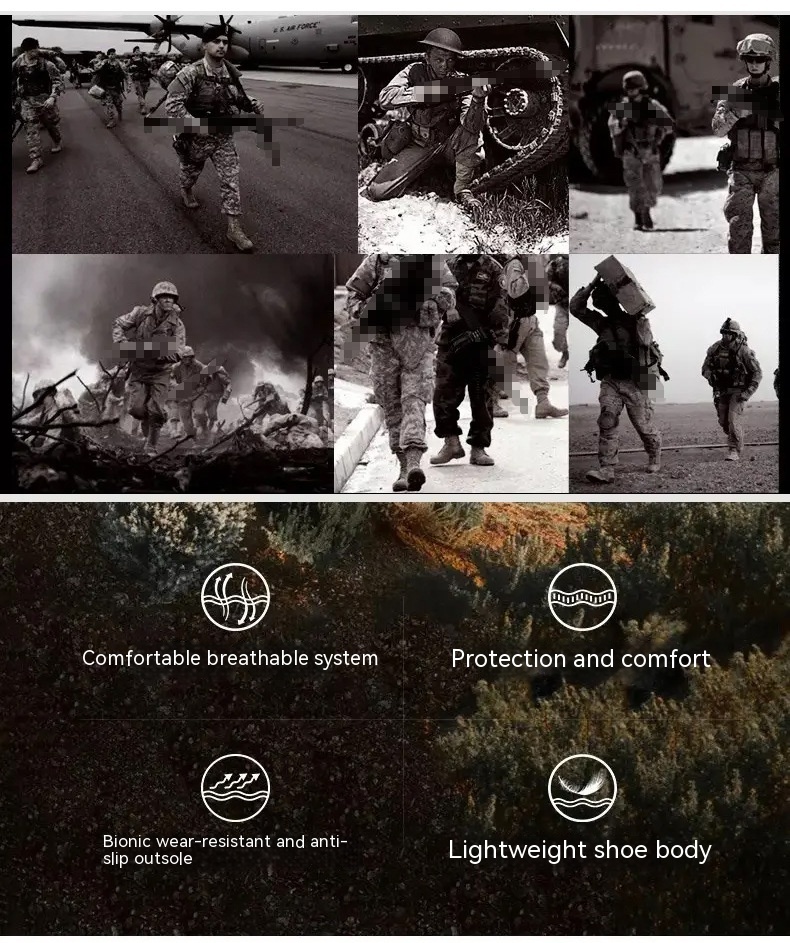 Outdoor High-top Combat Non-slip Wear-resistant Shock Absorption Land Battle Hiking Shoes foto 3