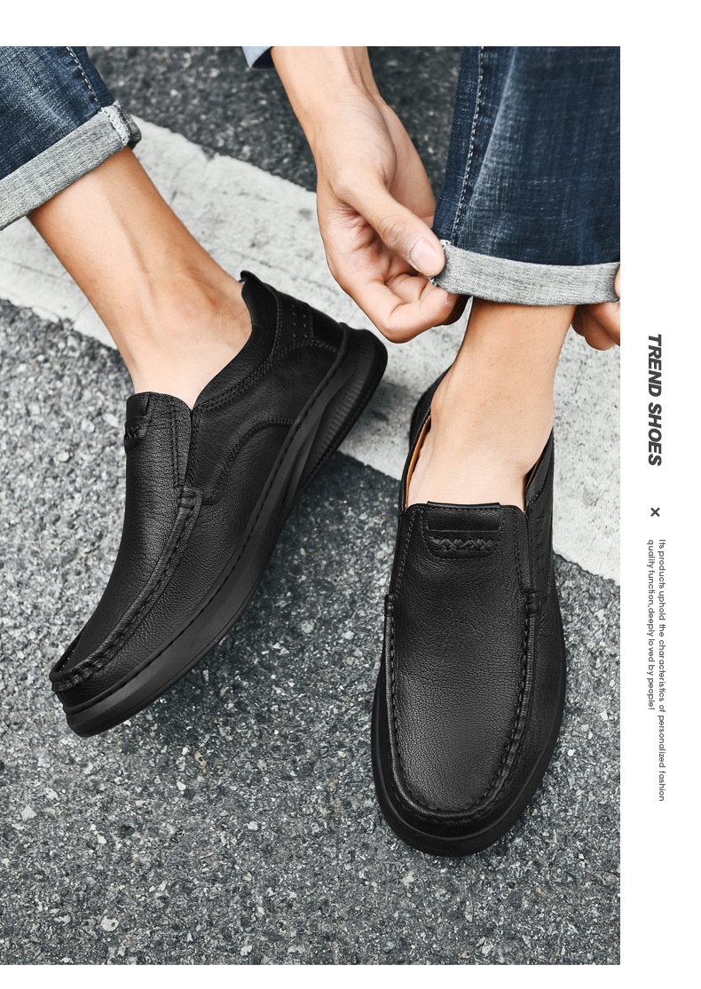 First Layer Cowhide Leisure Gommino Shoes foto 5