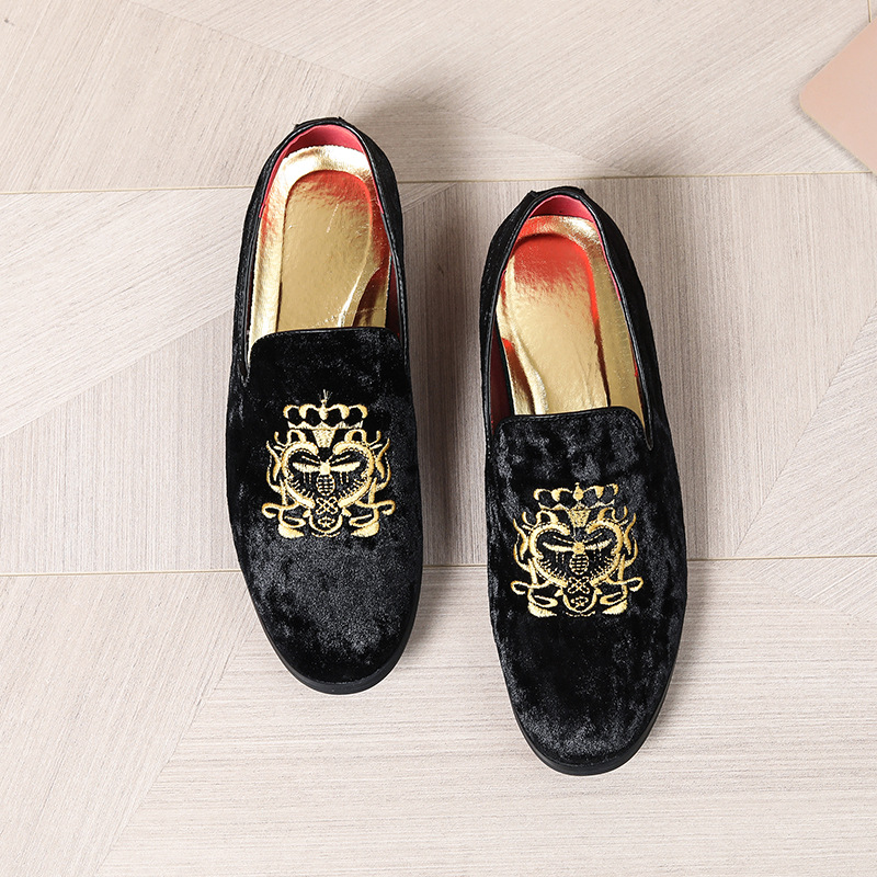 Mens Embroidered Shoes Slip-on Loafers Summer Style foto 3